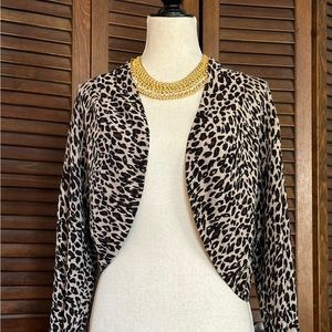 Say What leopard print Size 2X.  Shrug Black/Brown/tan
